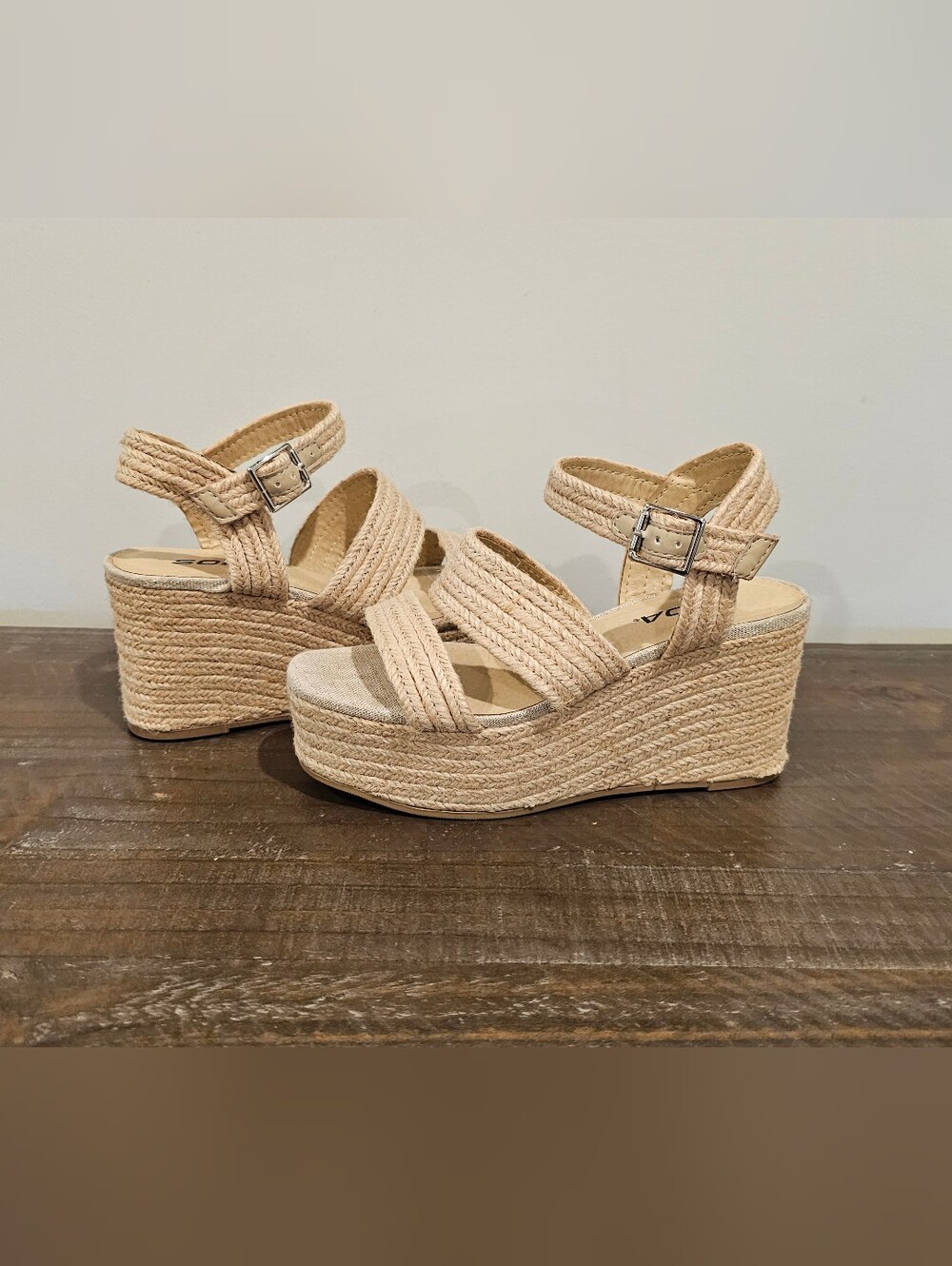 Soda Beige Espadrille Platform Sandals
